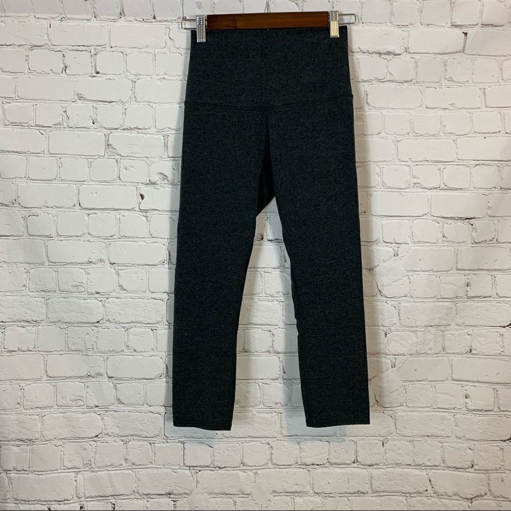 LULULEMON Wunder Under Roll Down Leggings Cotton Grey Women's 4